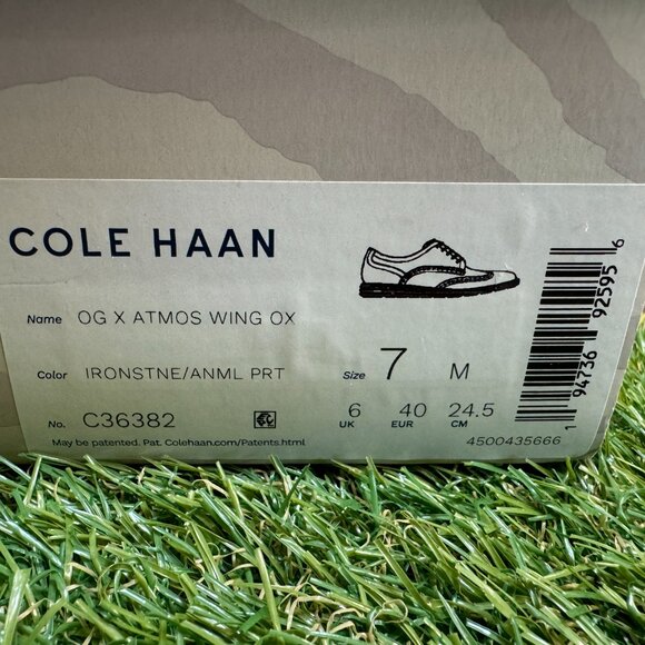 Cole Haan x atmos Øriginal Grand Wingtip Gray Oxford Shoes C36382 Men's NEW - Picture 11 of 14